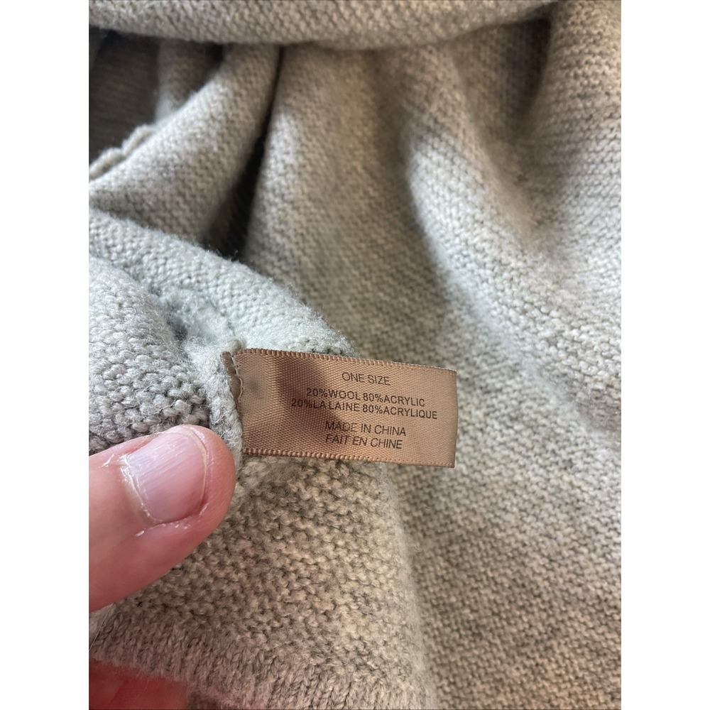 ANTHROPOLOGIE WOOL Bland KNIT OPEN FRONT SWEATER Cardigan Gray‎ ONE SIZE - Picture 4 of 7